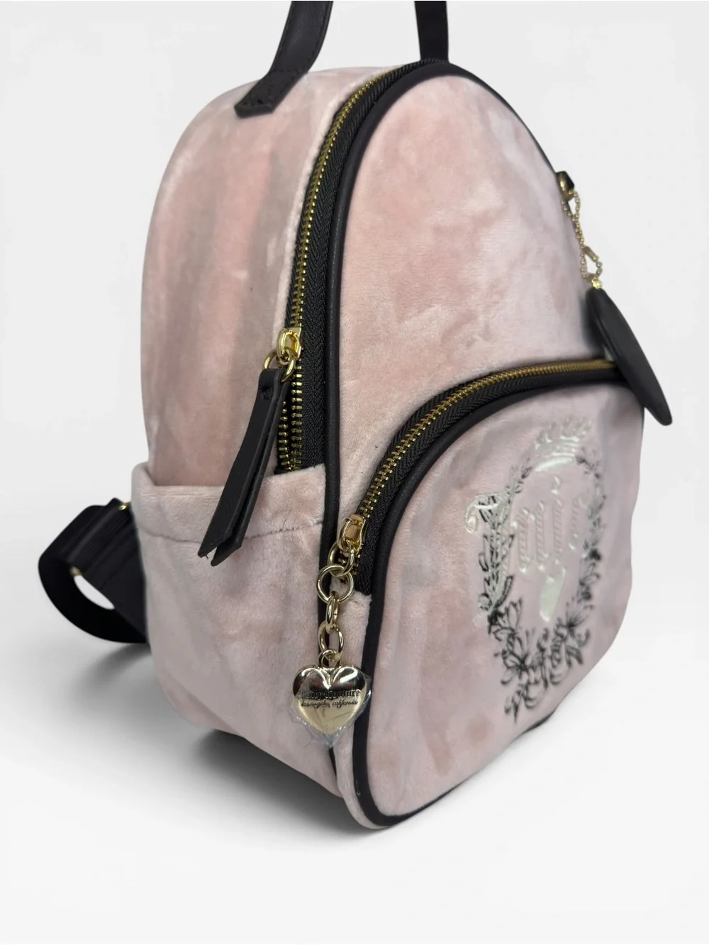 NEW Juicy Couture Heritage Velour Dusty Pink Velvet Mini Backpack Y2K
